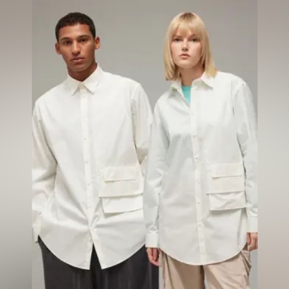 Men’s Adidas Y-3 Button Up Shirt in color Off-White (Size:XXL) - Picture 4 of 16